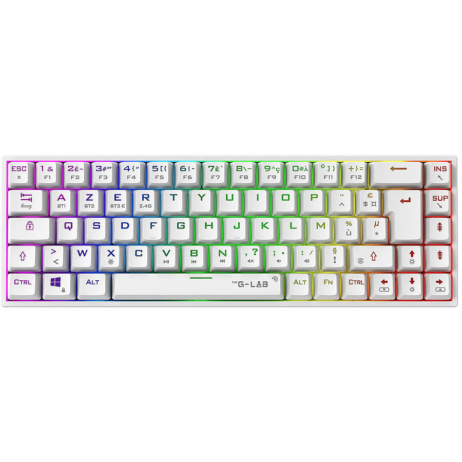 Clavier PC The G-Lab Keyz Titanium Wireless - Blanc