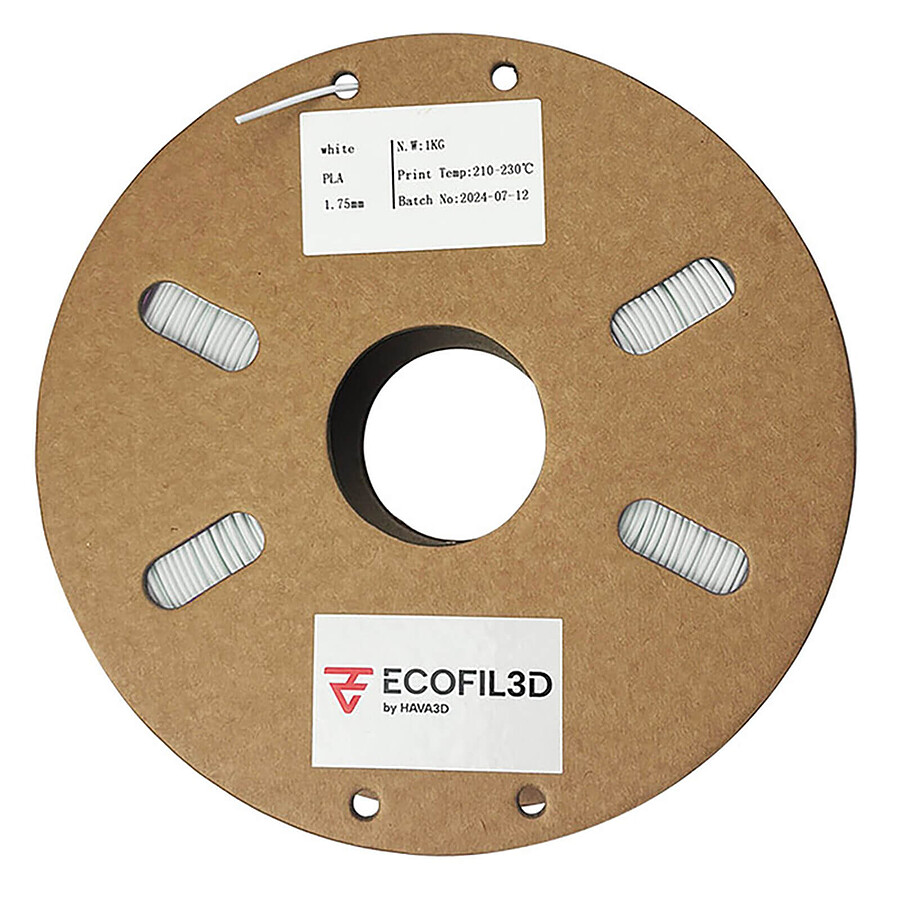 Filament 3D ECOFIL3D PLA Eco 1.75 mm - Blanc