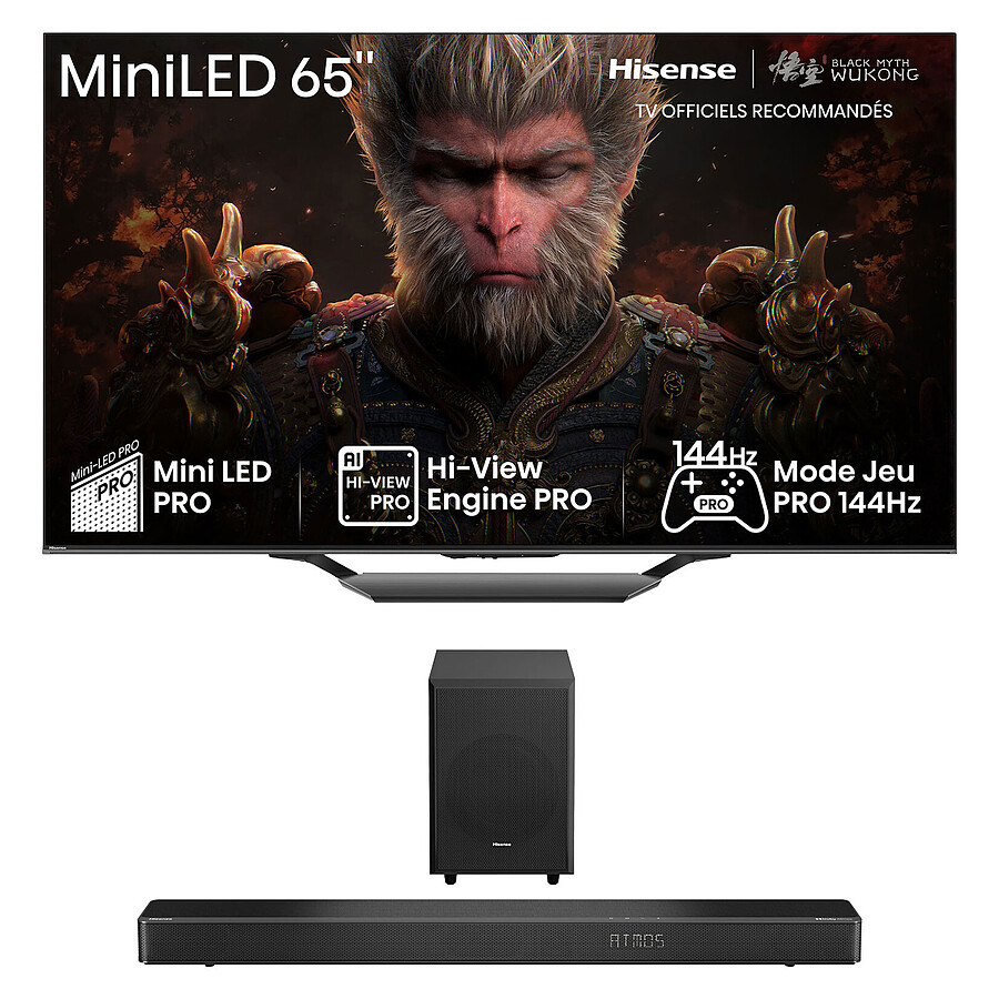 TV Hisense 65U7NQ + AX3120G