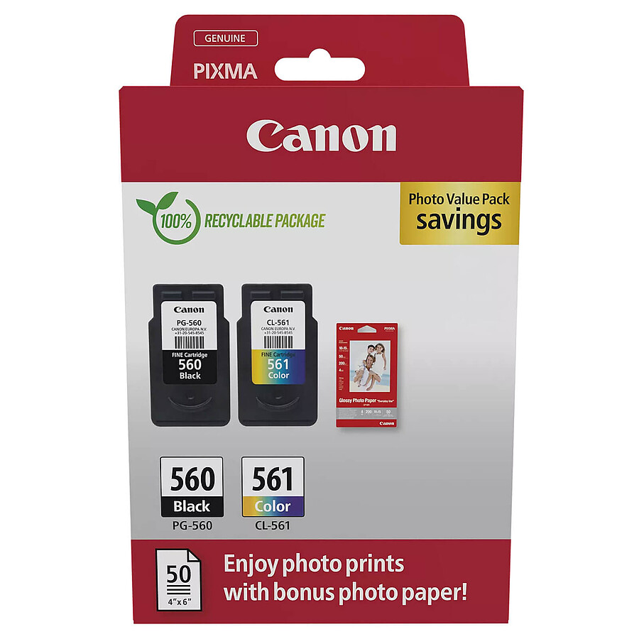 Cartouche d'encre Canon PG-560 + CL-561 - Multipack