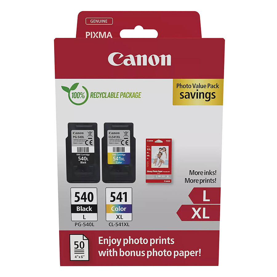 Cartouche d'encre Canon PG-540L + CL-541XL - Multipack