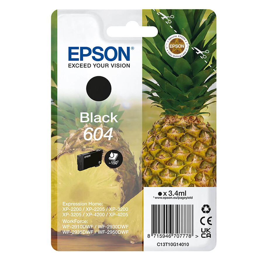 Cartouche d'encre Epson Ananas 604 - Noir