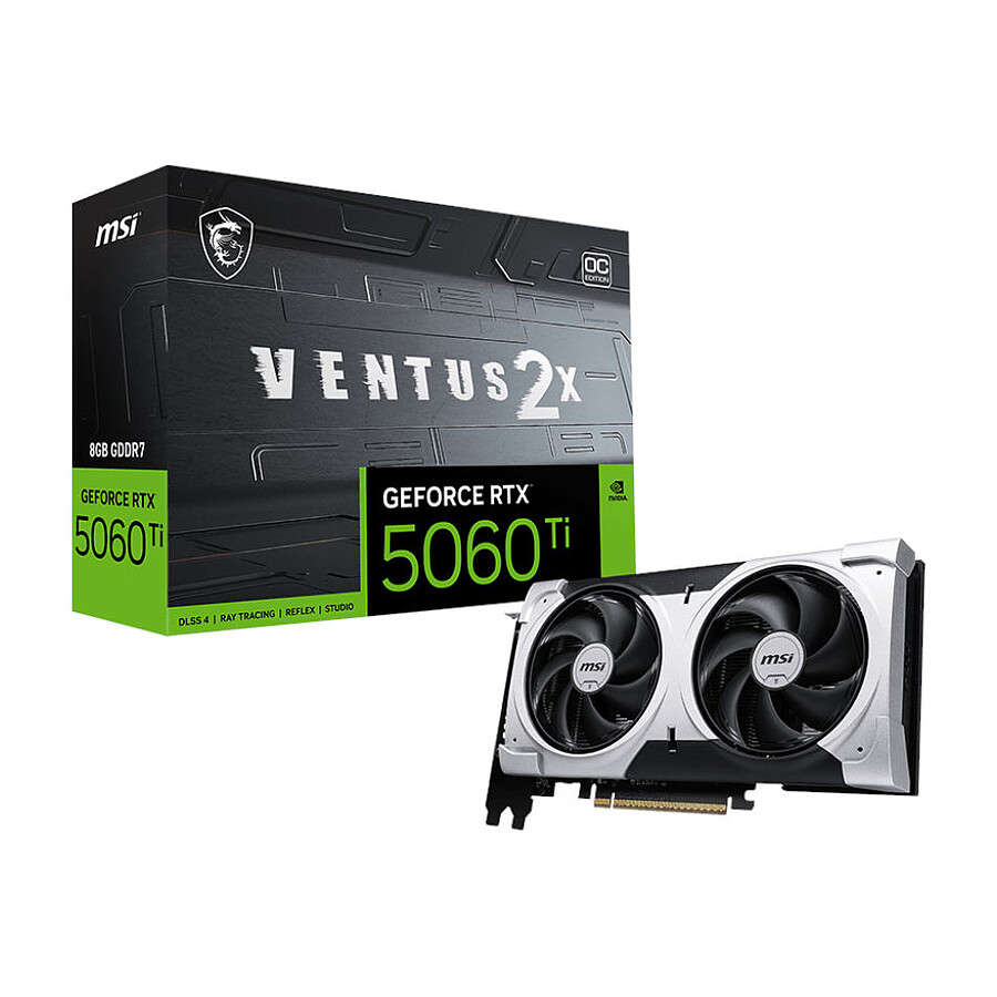 Carte graphique MSI GeForce RTX 5060 Ti 8G VENTUS 2X OC PLUS