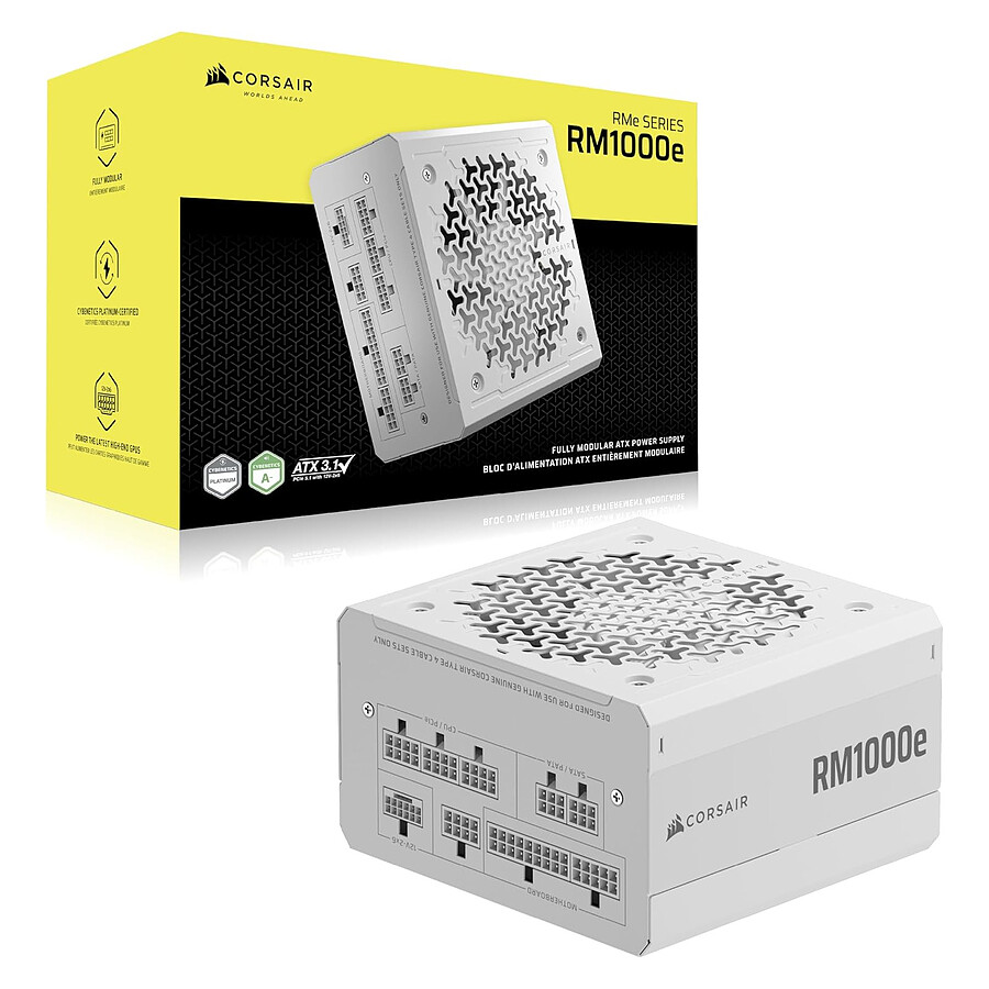 Alimentation PC Corsair RM1000e (2025) - Blanc