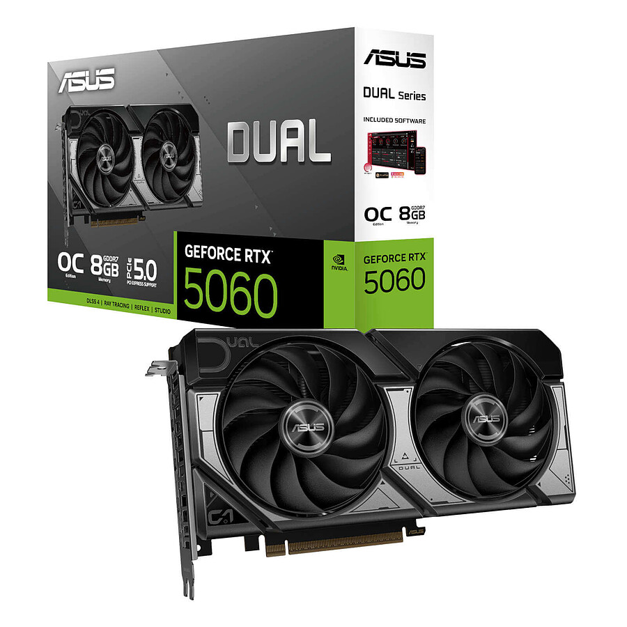 Carte graphique Asus DUAL GeForce RTX 5060 8GB GDDR7 OC Edition