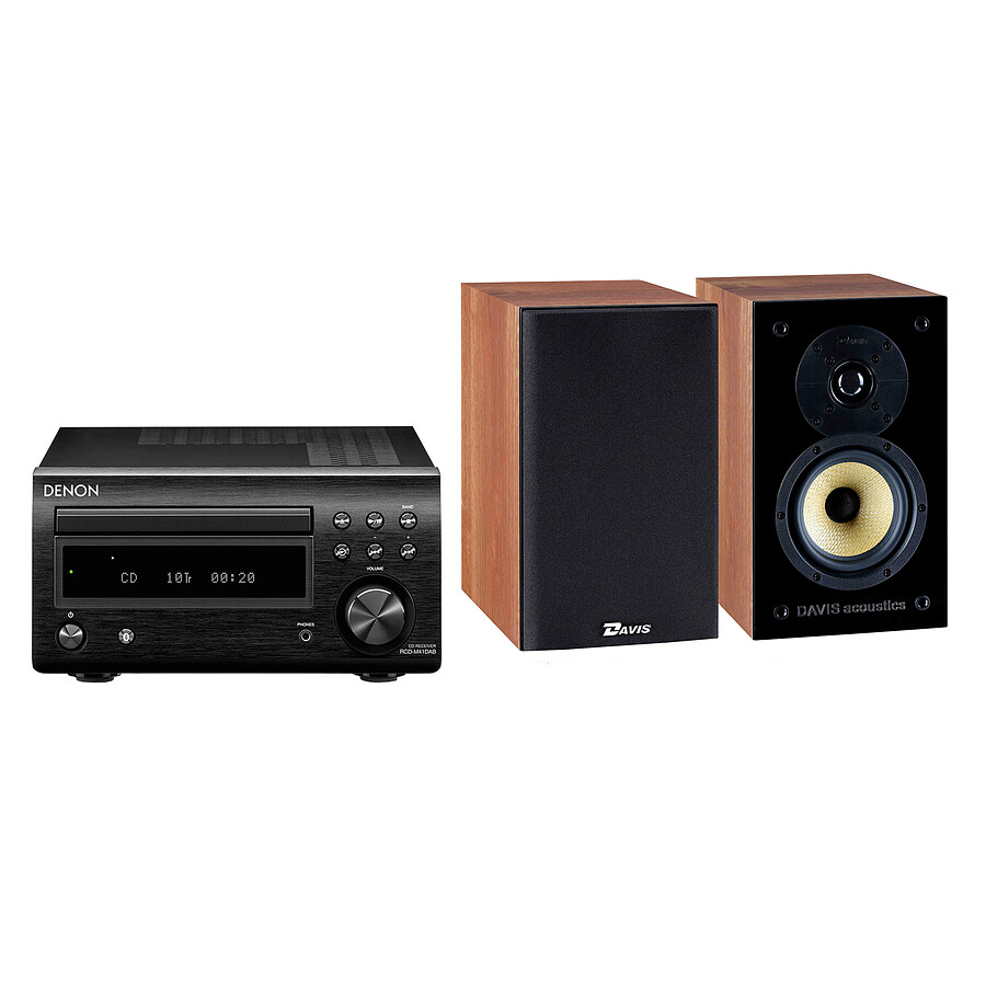 Mini-chaine Denon RCD-M41DAB Noir + Davis Acoustics Balthus 30 Noyer