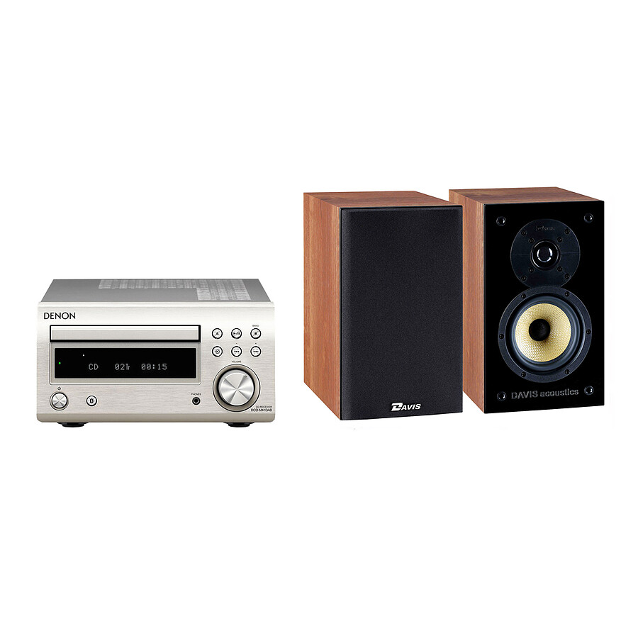 Mini-chaine Denon RCD-M41DAB Argent + Davis Acoustics Balthus 30 Noyer