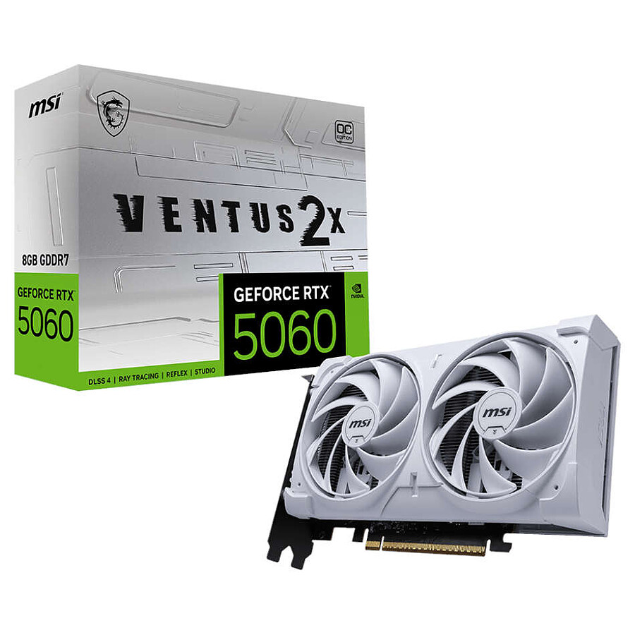 Carte graphique MSI GeForce RTX 5060 8G VENTUS 2X OC WHITE