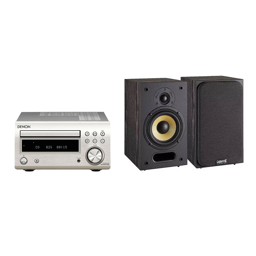 Mini-chaine Denon RCD-M41DAB Argent + Davis Acoustics Ariane 1 Noir