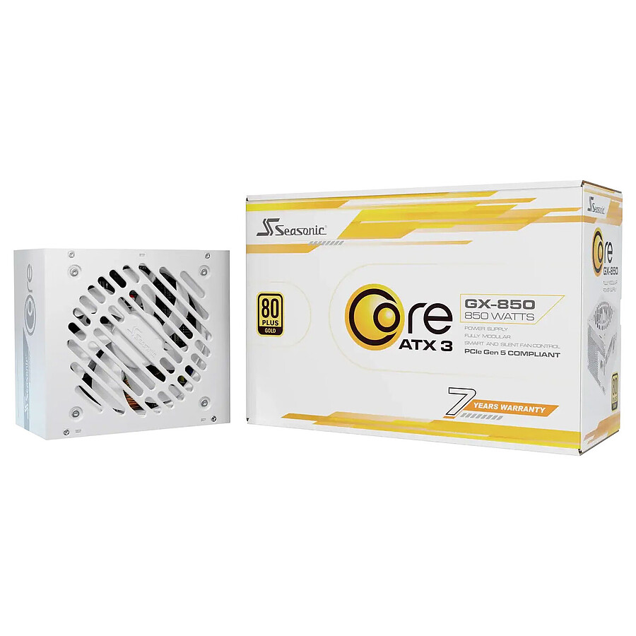 Alimentation PC Seasonic CORE GX ATX 3 (2024) 850 W - Blanc