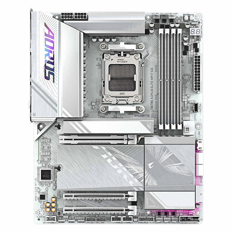 Carte Mère GIGABYTE X870E A Elite - Socket AM5, DDR5 Jusqu'à 8000MHz, WiFi 7, USB4, Pour AMD Ryzen 9000