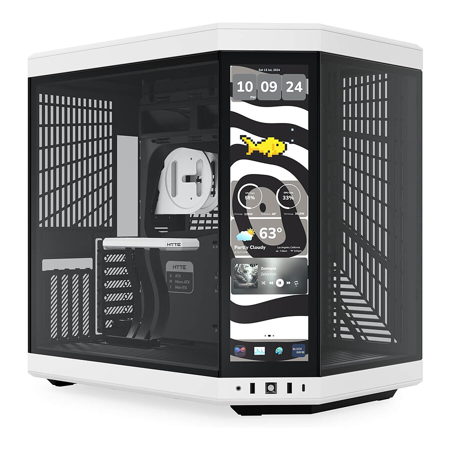 Boîtier PC Hyte Y70 Touch Infinite - Blanc / Noir