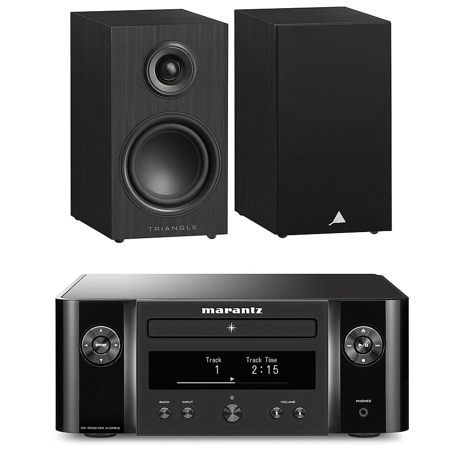 Mini-chaine Marantz Melody X M-CR612 Noir + Triangle Elara LN01 Noir Mat