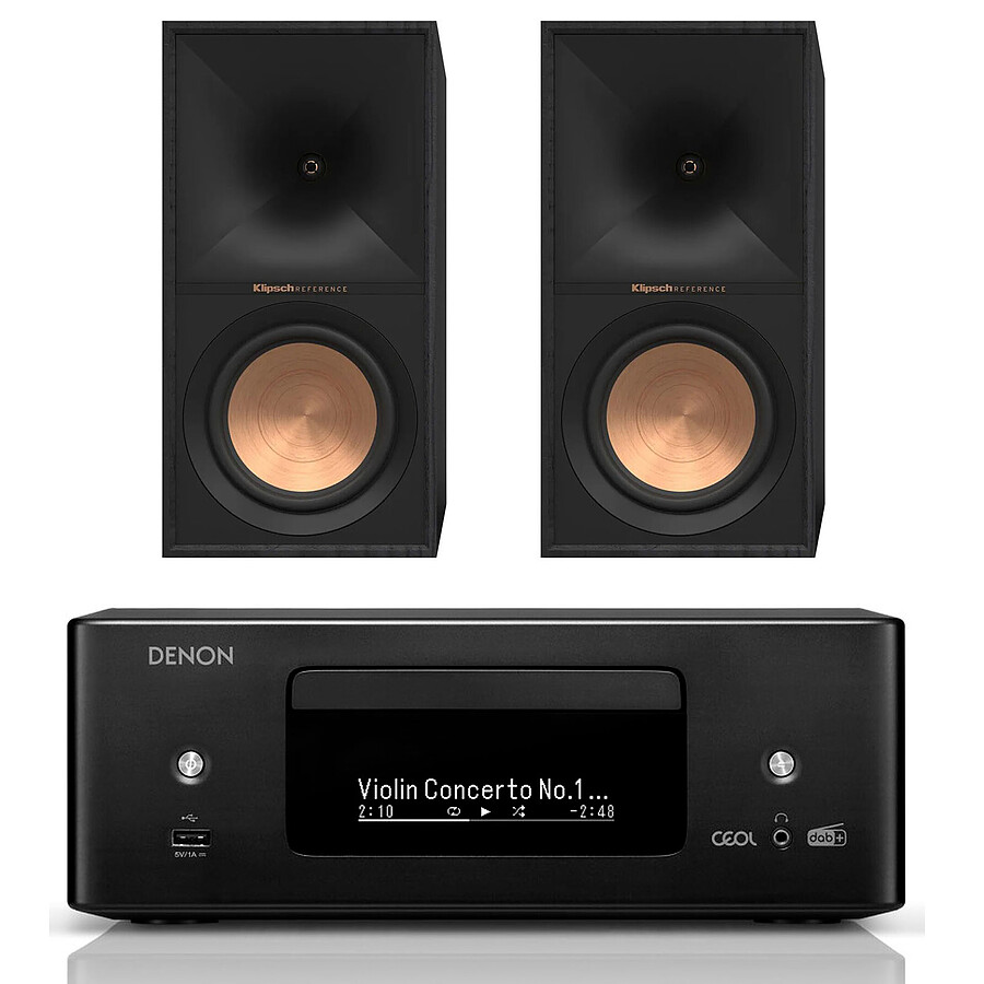 Mini-chaine Denon RCD-N12DAB Noir + Klipsch R-60M