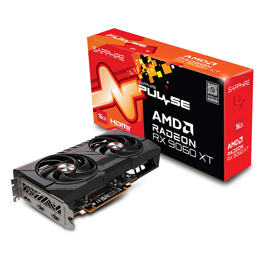 Carte graphique Sapphire PULSE AMD Radeon RX 9060 XT OC 16G