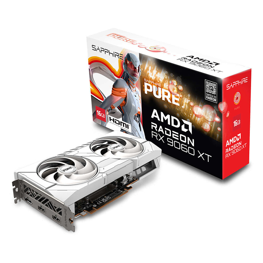 Carte graphique Sapphire PURE AMD Radeon RX 9060 XT 16GB