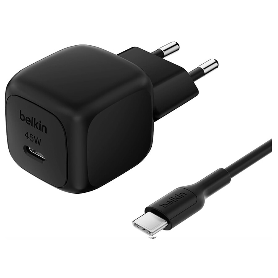Chargeur Belkin BoostCharge Chargeur Secteur USB-C 45 W avec Câble USB-C - Noir