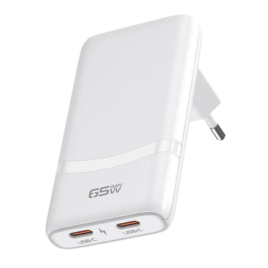 Chargeur USB Akashi Chargeur Secteur 65W Universel USB-C Blanc