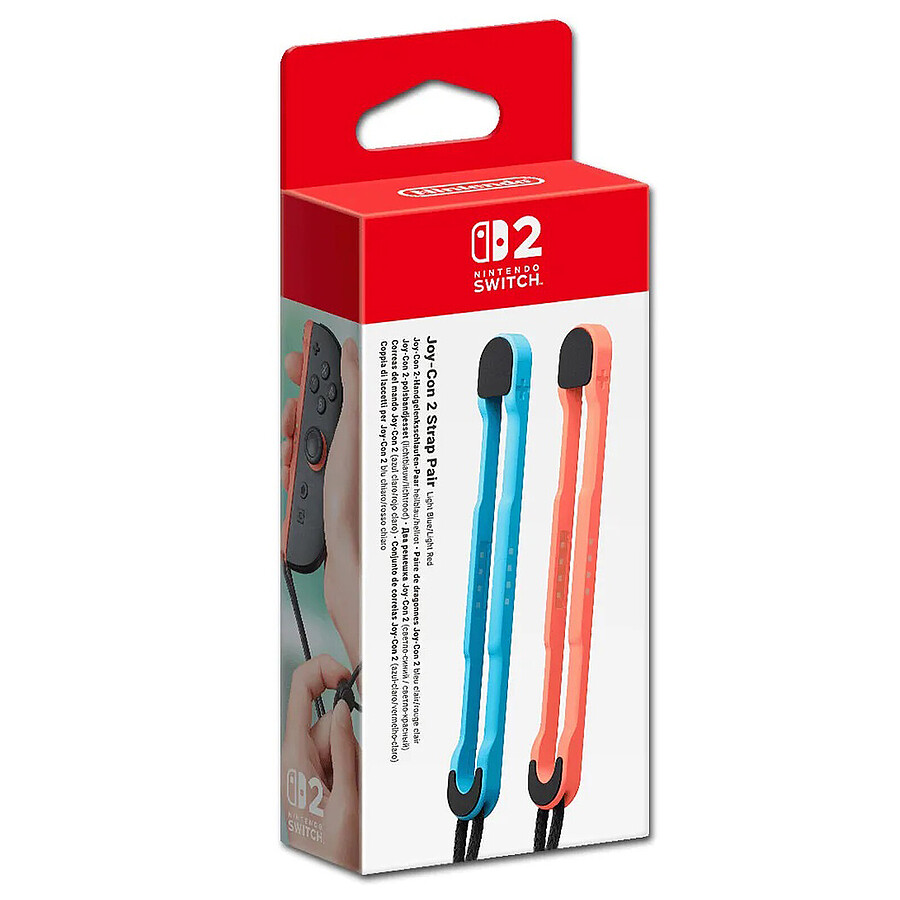 Accessoires Switch 2 Nintendo Dragonnes Joy-Con 2 Gauche & Droit - Bleu/Rouge 