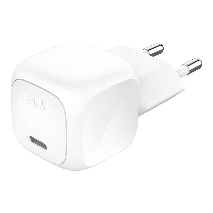 Chargeur Belkin Chargeur USB-C 30 W pour iPhone avec câble USB-C vers Lightning 1m - Blanc
