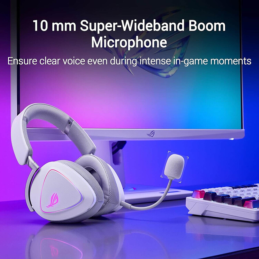 Casque Gaming ASUS ROG Delta 2 - Sans Fil Bluetooth Tri-mode - Neuf - Micro Intégré