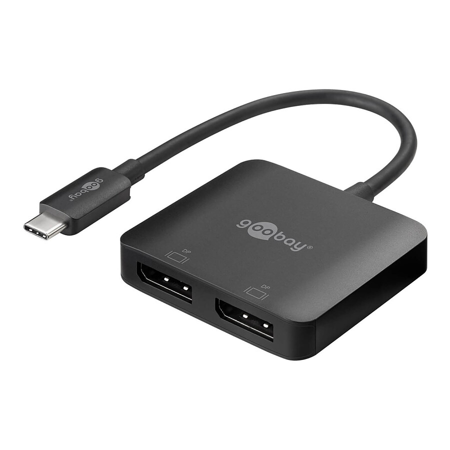 Adaptateur DisplayPort Goobay Adaptateur USB-C vers 2 DisplayPort 1.4