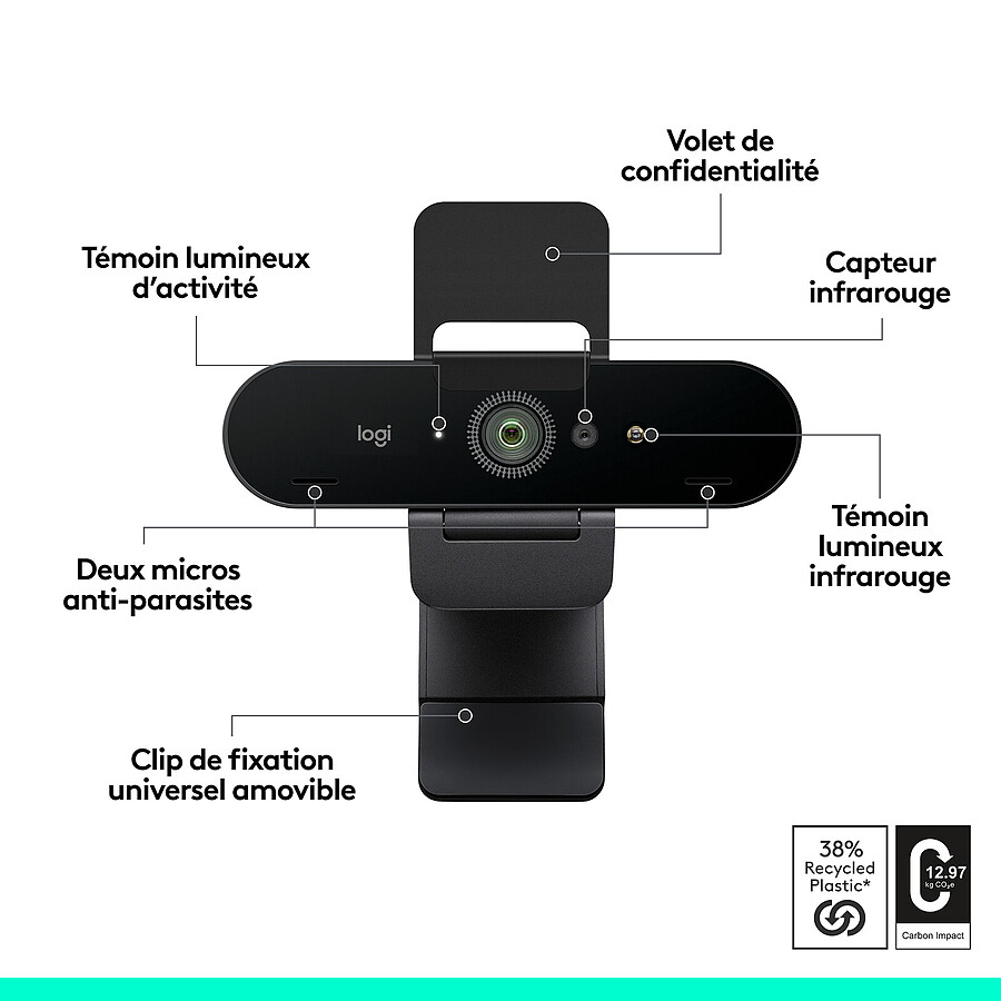 Logitech BRIO 4K - Webcam Logitech sur Materiel.net