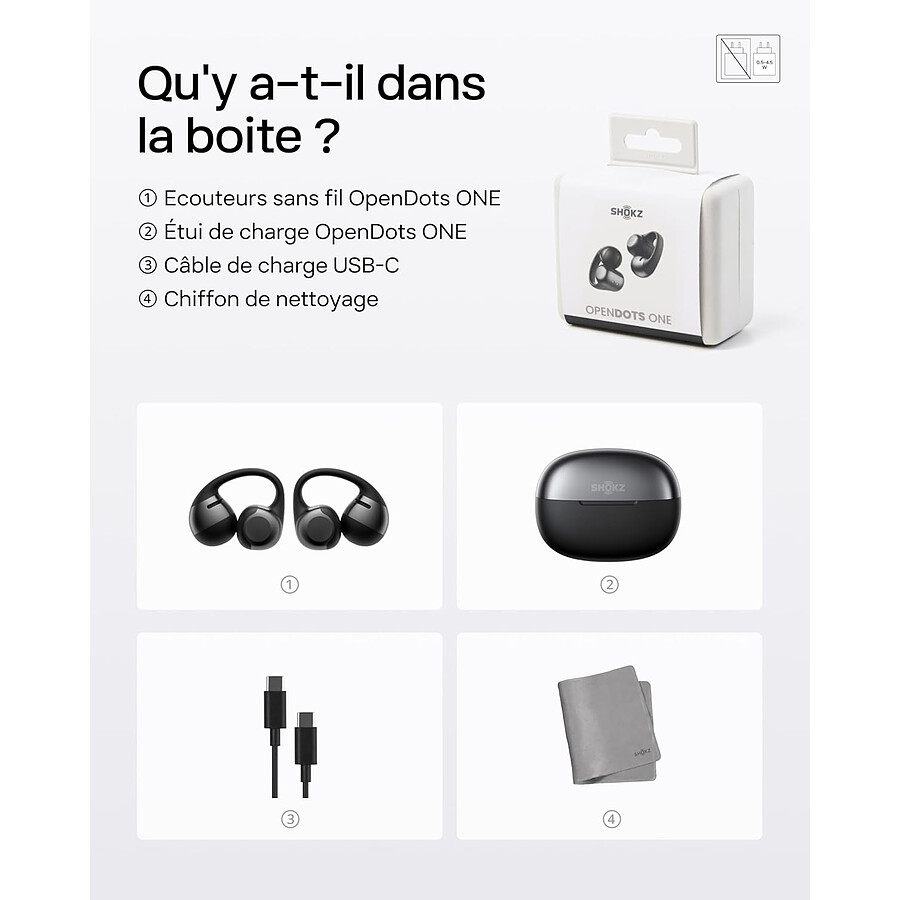 Shokz OpenDots One - Noir - Casque Audio Shokz sur Materiel.net