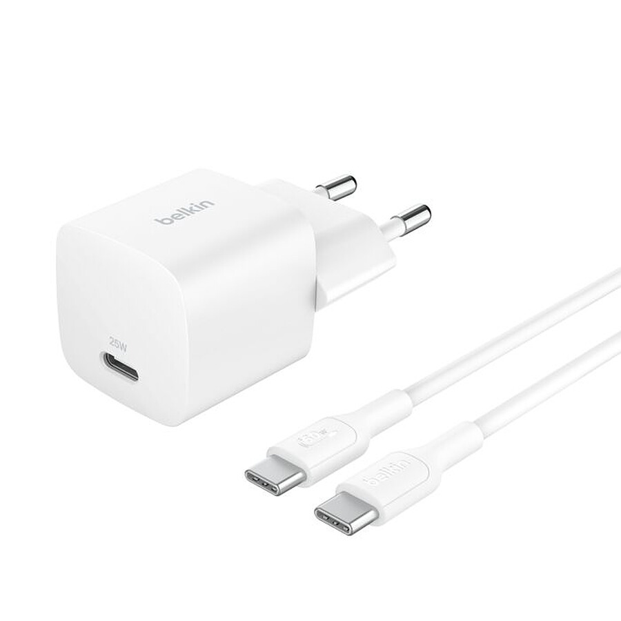 Chargeur Belkin Chargeur secteur USB-C PD 3.1 25W + Câble USB-C 60 cm