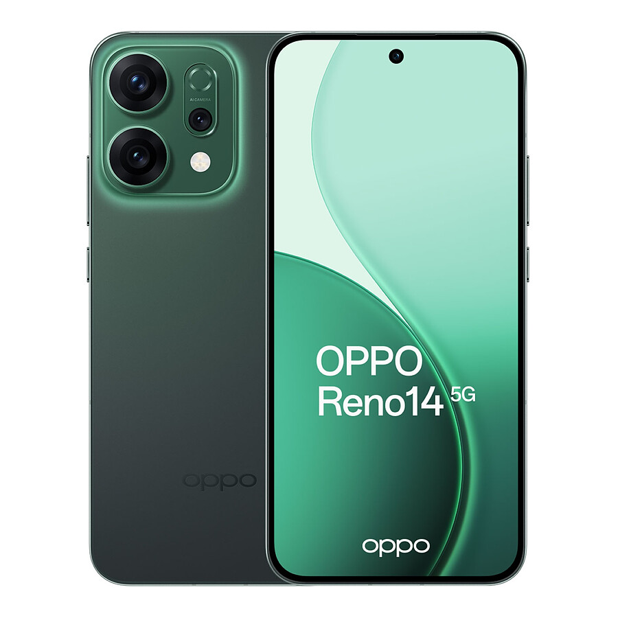 Smartphone OPPO Reno 14 5G (Vert emeraude) - 512 Go - 12 Go