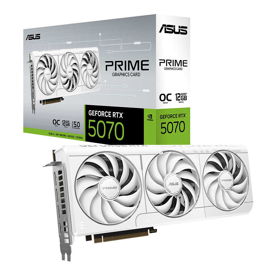 Carte graphique Asus PRIME GeForce RTX 5070 12GB GDDR7 OC Edition White