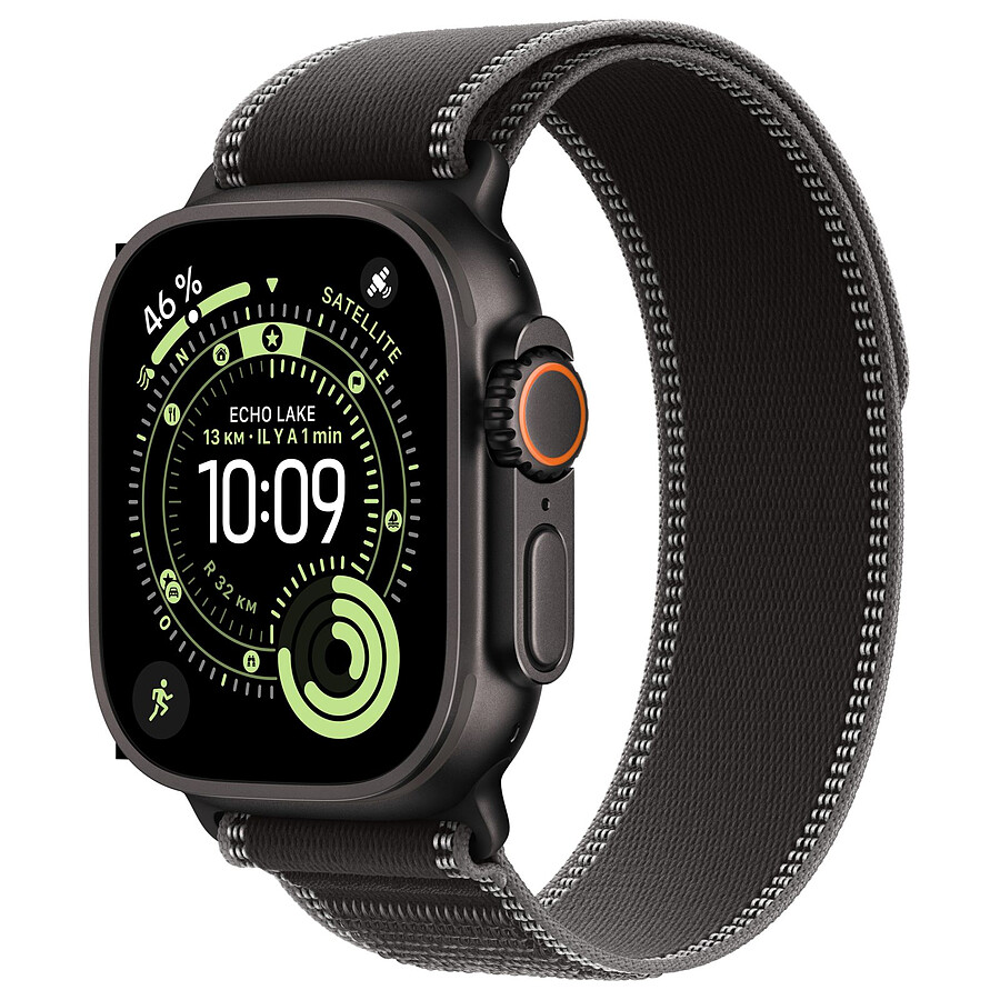 Montre connectée Apple Watch Ultra 3 GPS + Cellular 49 mm Titane Noir Boucle Trail Noir/Charbon M/L