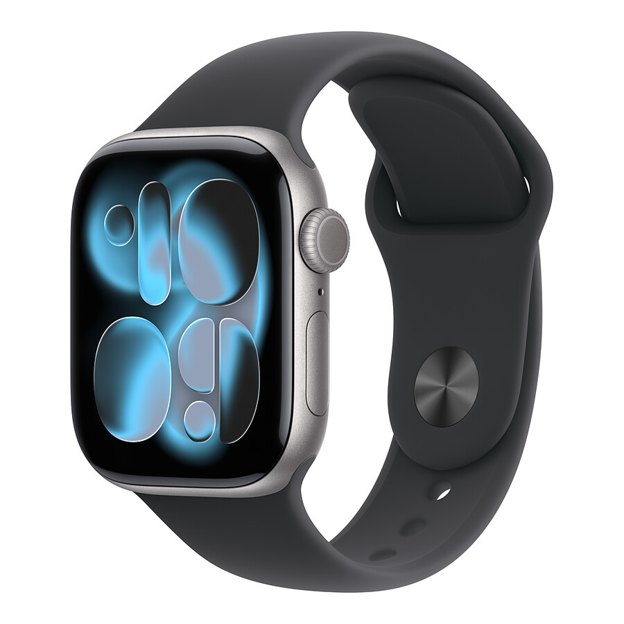Montre connectée Apple Watch Series 11 GPS - Aluminium Gris sidéral  - Bracelet Sport Noir - 42 mm - Taille M/L