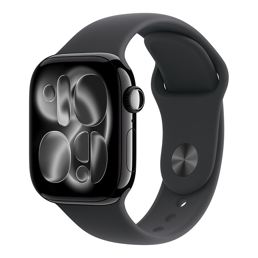 Montre connectée Apple Watch Series 11 GPS + Cellular - Aluminium Noir de Jais - Bracelet Sport Noir - 42 mm - Taille M/L