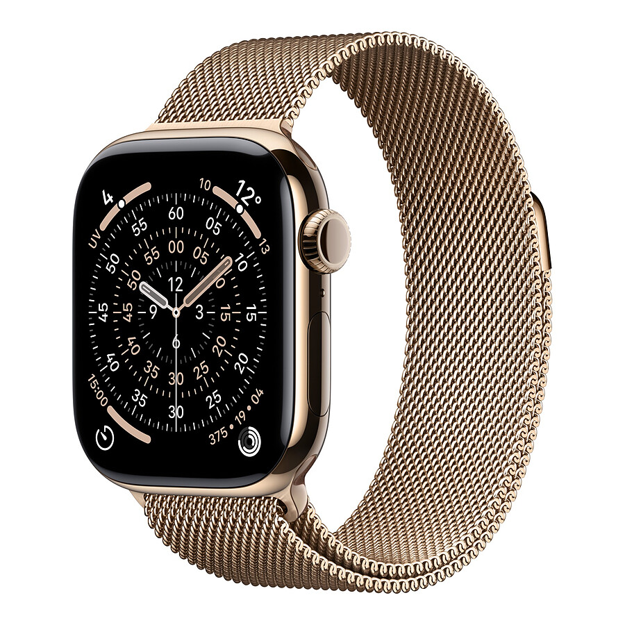 Montre connectée Apple Watch Series 11 GPS + Cellular - Titane Or - Bracelet Milanais Or - 46 mm M/L