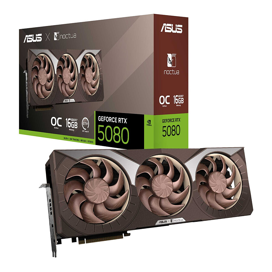 Carte graphique Asus GeForce RTX 5080 16GB GDDR7 Noctua OC Edition