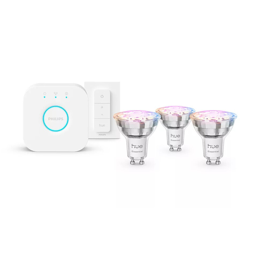 Ampoule connectée Philips Hue White Ambiance Kit de démarrage Essential GU10 4.7 W Bluetooth x 3