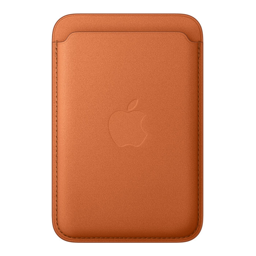 Coque et housse Apple Porte-cartes en tissage fin pour iPhone avec MagSafe - Roux Orangé