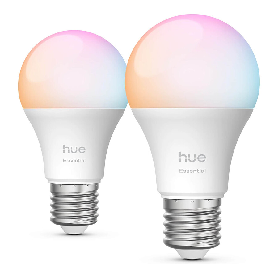 Ampoule connectée Philips Hue Ampoule connectée Essential E27 A60 8 W Bluetooth x 2
