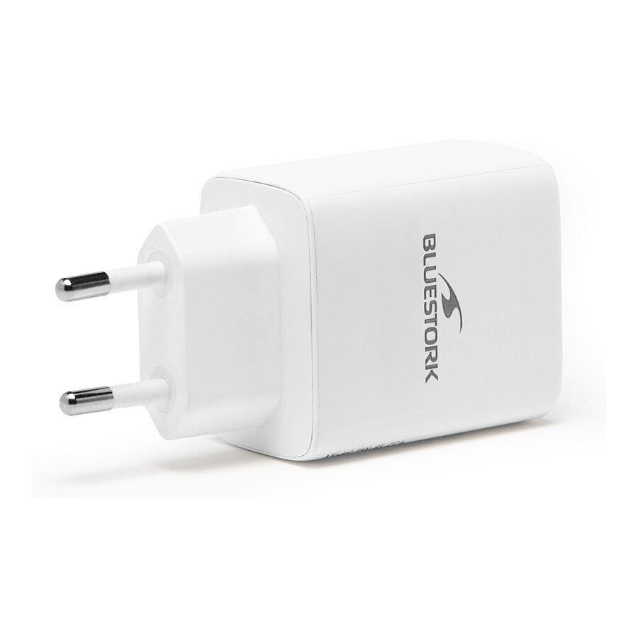 Chargeur Bluestork Chargeur USB-C/A 65W Power Delivery - Blanc