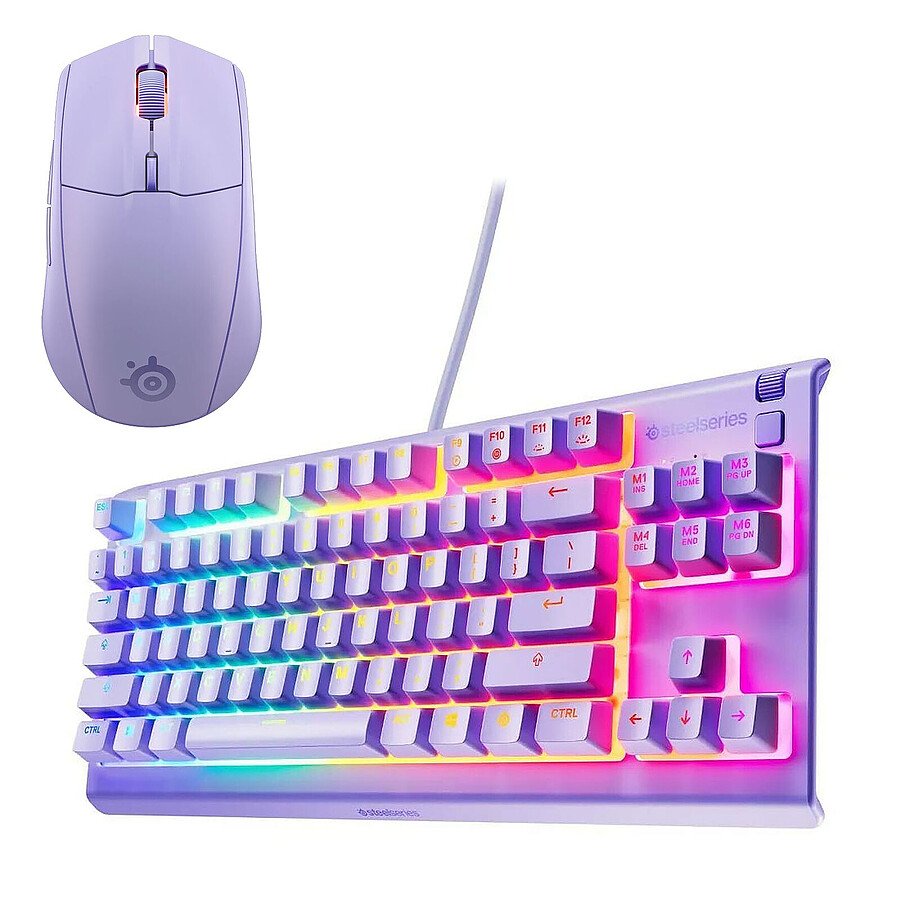 Clavier souris gamer SteelSeries Combo 3 - Lavande