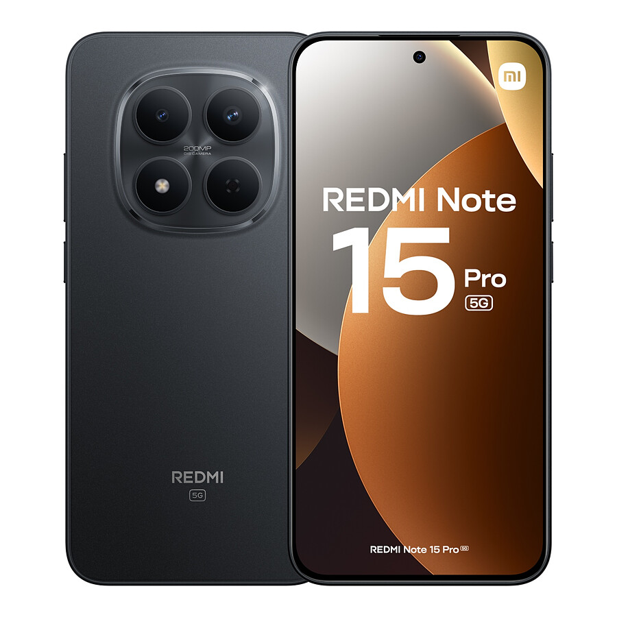 Smartphone Xiaomi Redmi Note 15 Pro 5G (noir) - 512 Go