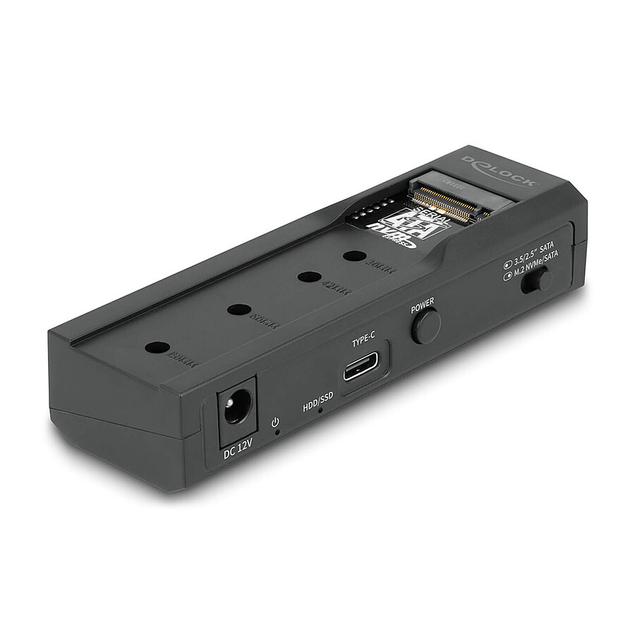 Dock pour disque dur DeLock Convertisseur pour disque et SSD SATA ou M.2 vers USB Type-C