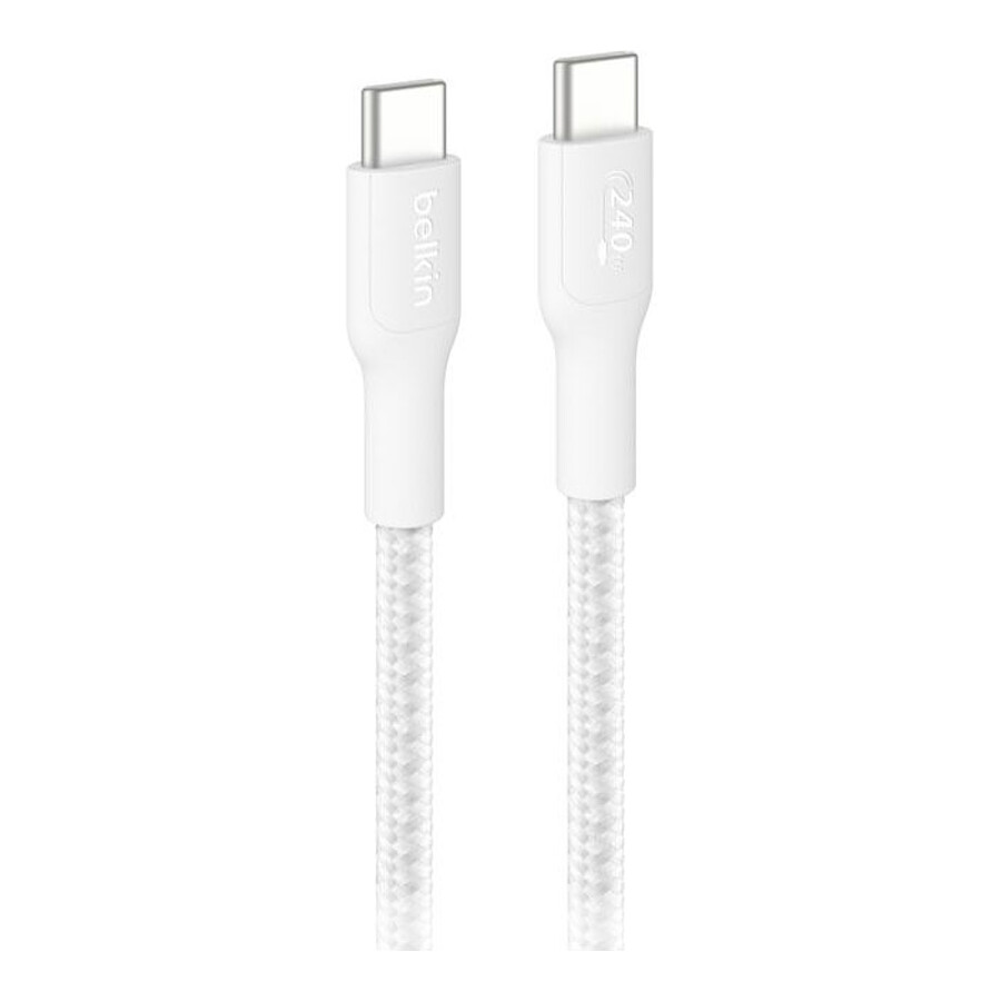 Câble USB Belkin Câble BoostCharge Pro USB-C vers USB-C 240W - renforcé  - Blanc - 3 m