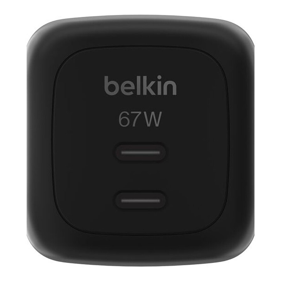 Chargeur USB Belkin BoostCharge Pro Chargeur secteur GaN deux ports USB-C 67W - Noir