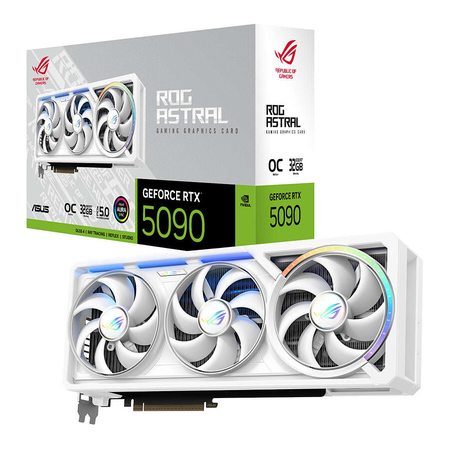 Carte graphique ASUS GeForce ROG Astral GeForce RTX 5090 32GB GDDR7 WHITE OC Edition