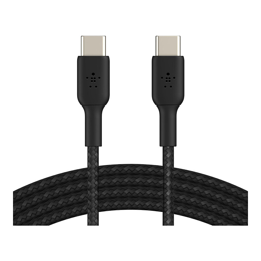 Câble USB Belkin Câble USB-C vers USB-C renforcé 60 W (Noir) - 15 cm