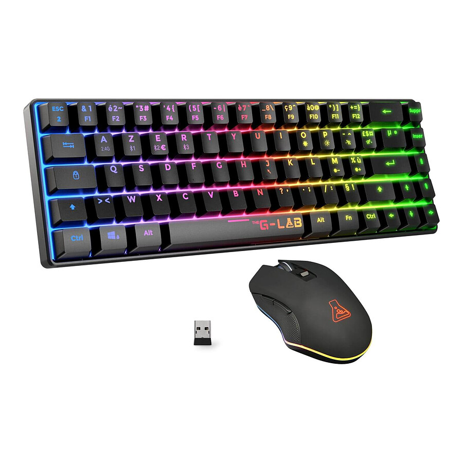 Clavier souris bureautique The G-Lab Combo Hydro - Noir