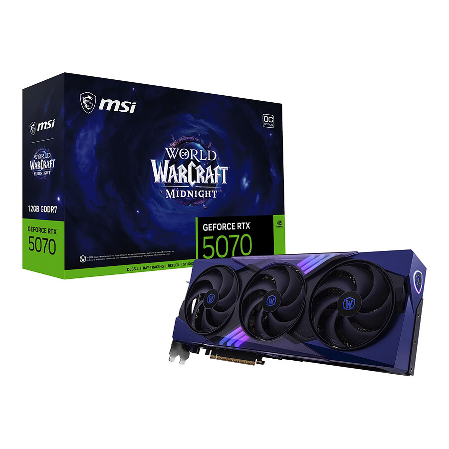 Carte graphique MSI GeForce RTX 5070 12G World of Warcraft MIDNIGHT VOID EDITION OC