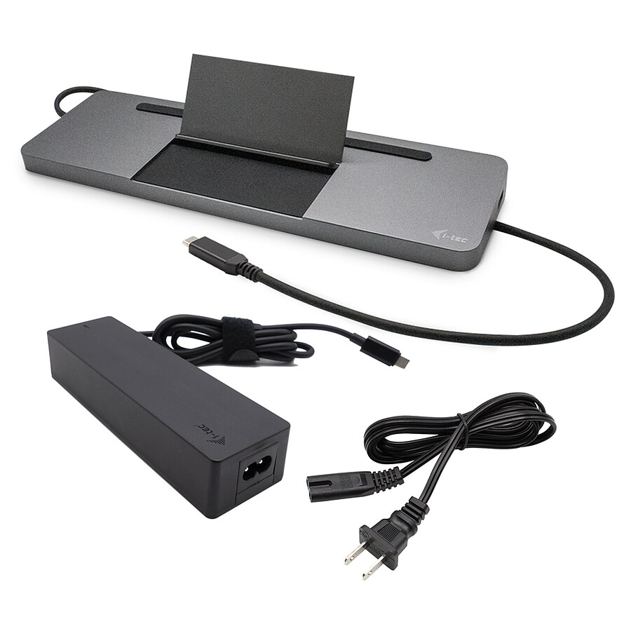 Station d'accueil PC portable i-tec USB-C Metal Ergonomic 4K 3 Display Docking Station + Power Delivery 85 W + i-tec Universal Charger 100 W